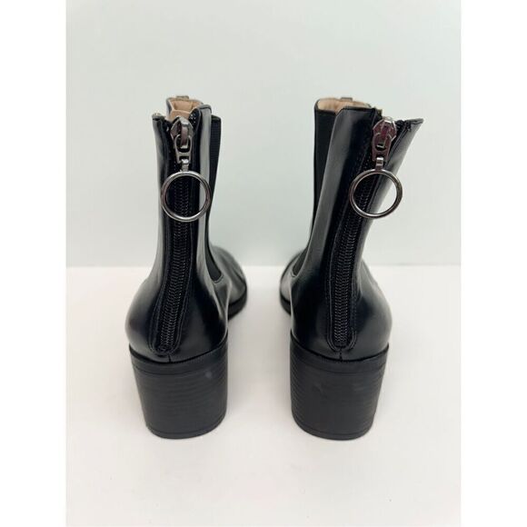 Journee Collection Nigella Booties Size 11 Black Vegan Leather Zip Block Heel - Picture 10 of 12
